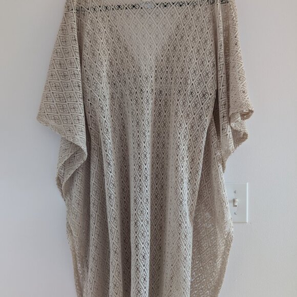 Elegant Beige Crochet Swim Cover-Up - Picture 6 of 6